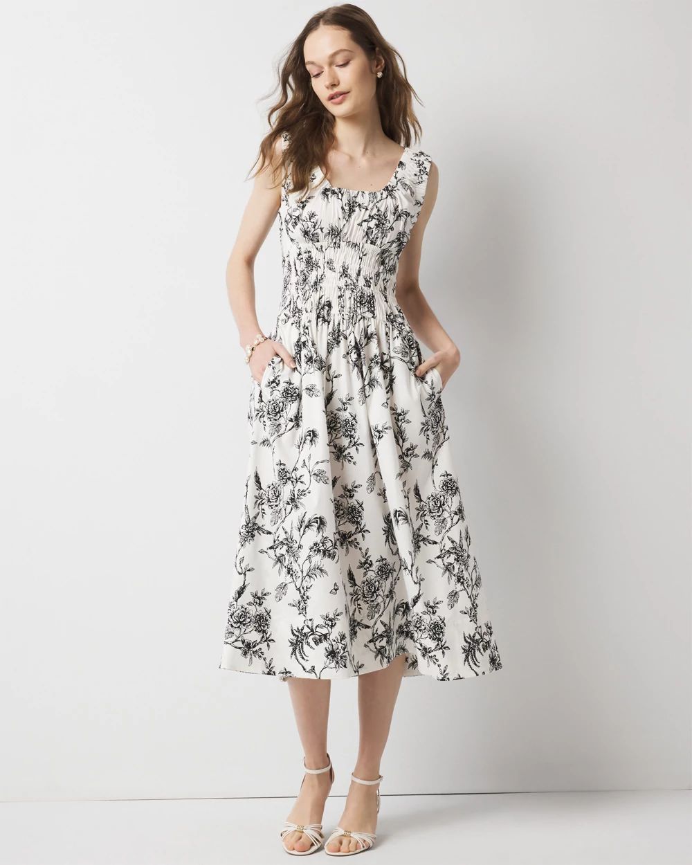 Petite Ruched Tank Midi Dress | White House Black Market